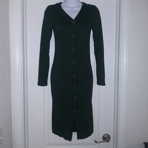 Fashion Nova Button Down Green Dress